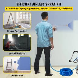 SucceBuy Airless Paint Spray Hose Kit 50 ft 3600 psi High Pressure Fiber Tube 8 inch Rod Pole Including 517 Tip and Tip Guard