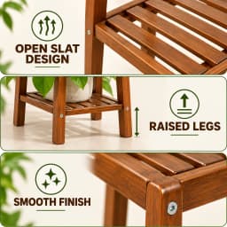 Tall Bamboo Plant Stand, 2/3/4 Tier Flower Pot Display Shelf, Indoor Outdoor Plant Rack for Balcony Patio Garden