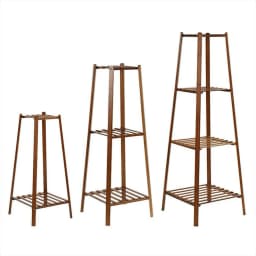 Tall Bamboo Plant Stand, 2/3/4 Tier Flower Pot Display Shelf, Indoor Outdoor Plant Rack for Balcony Patio Garden