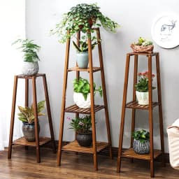 Tall Bamboo Plant Stand, 2/3/4 Tier Flower Pot Display Shelf, Indoor Outdoor Plant Rack for Balcony Patio Garden