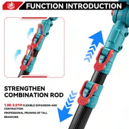 ONEVAN 8inch Brushless Telescoping Pole Electric Chainsaw Scissors 5500W High Branch Garden Pruning Tool For 21V 18V Battery