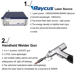 Raycus 3000W 4 in1 Fiber Laser Welding/Cleaning Welder Machine & 2 Channel Feeder machine