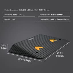 SucceBuy Multi Size Driveway Curb Ramps Portable Non-Slip Lightweight Rubber Threshold Car Ramp to Wheelchair Scooter