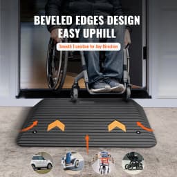 SucceBuy Multi Size Driveway Curb Ramps Portable Non-Slip Lightweight Rubber Threshold Car Ramp to Wheelchair Scooter