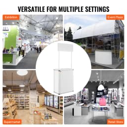 SucceBuyPromotion Counter Table Portable Tradeshow Podium Table Display Exhibition Counter Stand Booth Fair Pop Up Podium Table
