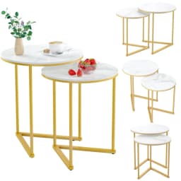 Side Table Coffee Table Round Sofa Coffee Table White Marble High Gloss Design