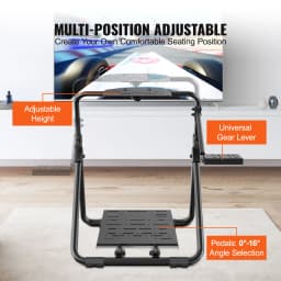 SucceBuy Foldable Racing Steering Wheel Stand Height Adjustable Universal Base Compatible with Logitech & Thrustmaster Wheel
