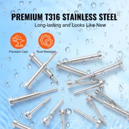 SucceBuy 20 Pack Invisible Cable Railing kit T 316 Stainless Steel 1/8" Invisible Receiver and Swage Stud End for Post