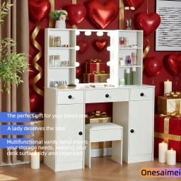New home dressing table with vanity mirror Features three colour modes and adjustable brightness Ideal birthday gift