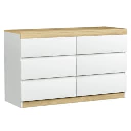 Modern White 6 Drawer Tallboy Chest Bedroom Storage Cabinet Dresser Organizer Furniture