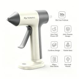 Cordless Glue Gun 30s Fast Heating Electric Hot Melt Glue Gun With 20pcs Glue Sticks 2000mAh Type-C Rechargeable Hot Melt Glue Gun 1.7mm Precision Nozzle For DIY Craft Home Repair Quick Repairs
