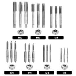 32PCS Tap and Die Set Metric Wrench Cut M3-M12 Hand Screw Thread Drill Tool