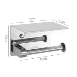 Toilet Paper Roll Holder with Phone Shelf Tissue Rack chrome steel Bathroom NEW
