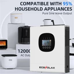 ECGSOLAX 12KW 48V Hybrid PV Solar Inverter Built-in MPPT 230Vac 160A Pure Sine Wave Inverter Max PV 500VDC Battery 48V