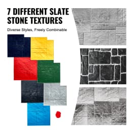 SucceBuy Concrete Stamps Mat Concrete Texturing Skin Polyurethane Stone Tile Texture Mat Concrete Molds for Outdoor Decorative