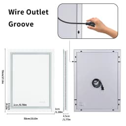 20x28 Inch Led Rectangle Mirror for Bathroom with Front Light and Backlit Anti Fog Function Wall Backlit Decor Vanity Mirrors