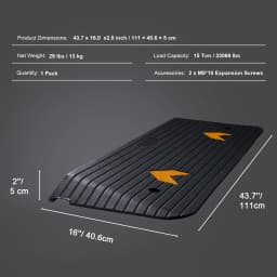 SucceBuy Multi Size Driveway Curb Ramps Portable Non-Slip Lightweight Rubber Threshold Car Ramp for Wheelchair Scooter