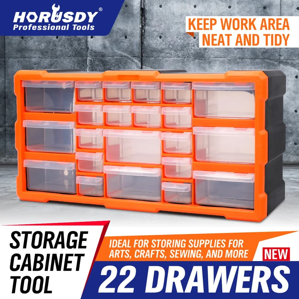 HORUSDY 22 Drawers Storage Cabinet Tool Box Bin Chest Case Plastic Organiser