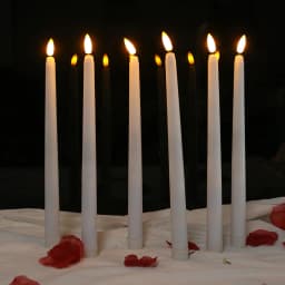 6Pcs Flameless Taper Candles Warm White Lights LED Battery Operated Candlestick With Remote for Birthday Wedding Window Decor