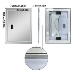 80/100/120/140/160/183cm Bluetooth LED Bathroom Mirror with Dual Speaker and Digital Display Backlight Vanity Mirror Dimmable 3 Colors Antifog