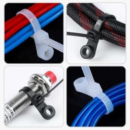 200PCS Nylon Cable Zip Ties with Screw Hole Mount Self locking Strap 5x200mm