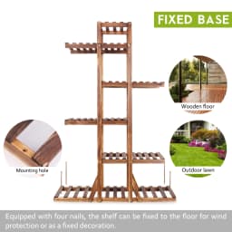 6 Tiers Wood Flower Planter Pot Stand Display Rack Indoor Outdoor Garden Holder