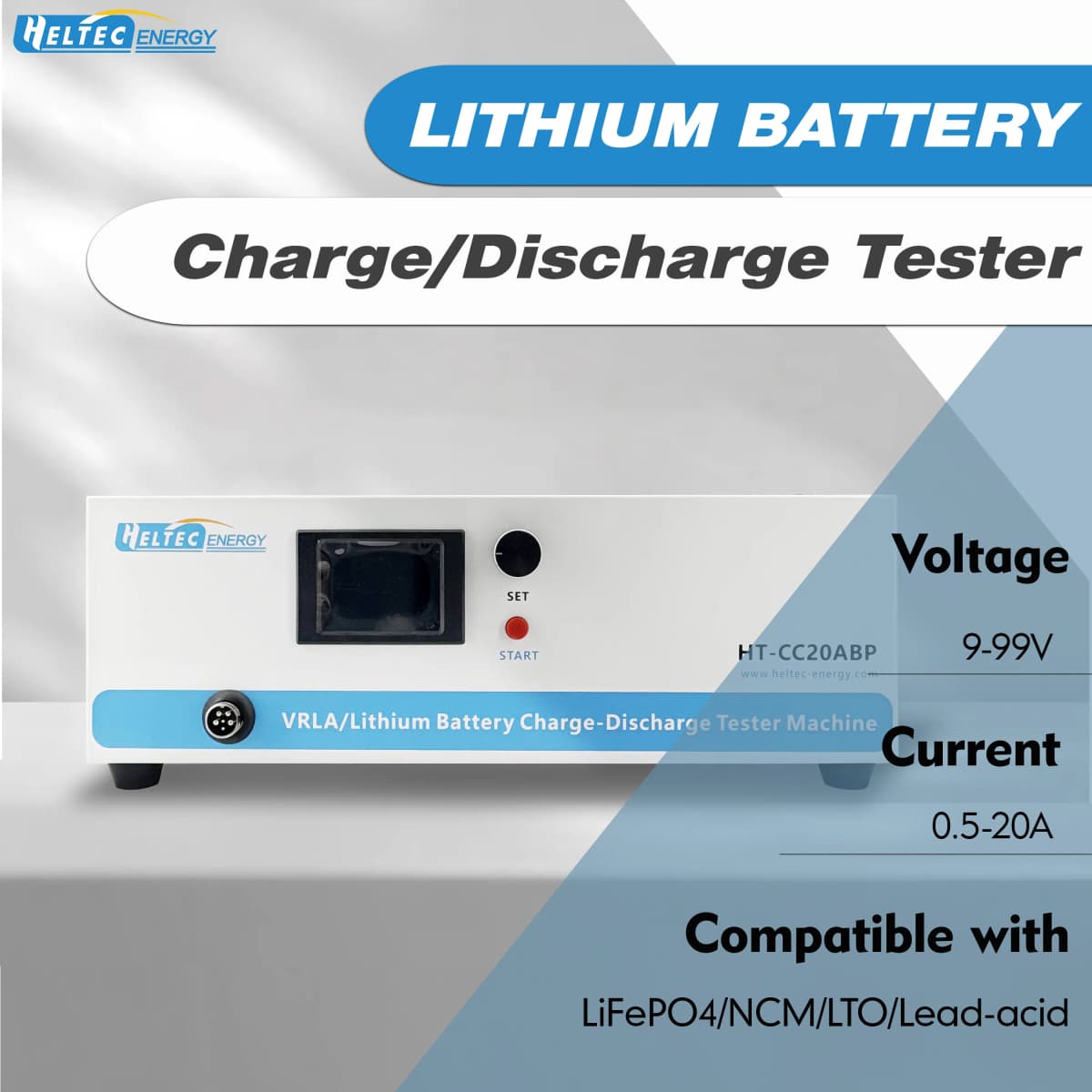 Heltec 9–99V 20A/40A Multi-Function Electronic Load Battery Tester for 18650,LiFePO4&Lead-Acid Batteries for EV/Battery Repair