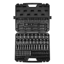 SucceBuy 1/2" 3/8" Drive Impact Socket Set 34/48/90PCs SAE Metric Cr-V/Cr-Mo Socket Set 6 Point Alloy Steel Repair