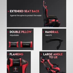 PORIYA Gaming Chair Office Computer Seating Racing PU Executive Racer Recliner