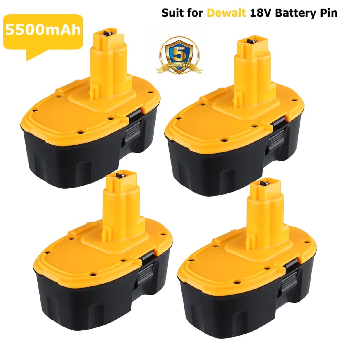 100% New 1/2/4 DC9096 18V 5500mAh Ni-MH Power Tool for Dewalt DC9096 DE9039 DE9095 DW9098 DE9503 DW9096 Replacement Battery Pin