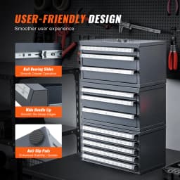 SucceBuy Drill Bit Dispenser Cabinet 3 Pieces Three-Drawer for 1/16" to 1/2" & Letter Sizes Five-Drawer for Sizes #1 to #60