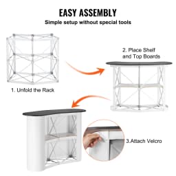 SucceBuy Portable Tradeshow Podium Table Exhibition Counter Stand Booth Fair Wall Foldable Promotion Retail Table for party