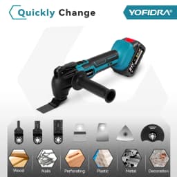 YOFIDRA Cordless Oscillating Multi function Tool 6 Gears Adjustable Rechargeable Renovator Trimmer Shovel For Makita Battery Pin