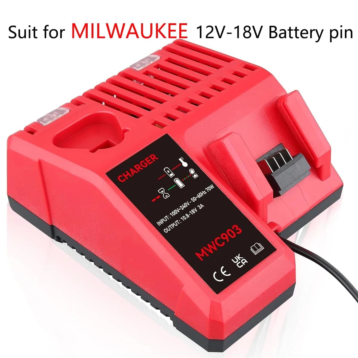 M12-18C 12V-18V Battery Charger Replace for Milwaukee MK12 M14 MK18 48-11-2420 48-11-2440 48-11-1820 48-11-184 Tools Battery pin