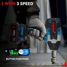 ONEVAN High Torque Cordless Brushless Electric Impact Wrench 1800N.M 1/2" Drill Screwdrivers Power Tools For Makita Battery Pin