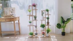 5 / 6 Tiers Tall Bamboo Plant Stand Corner Flower Display Rack for Indoor Outdoor