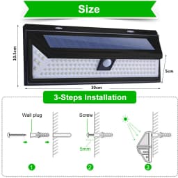 118 LED Solar Motion Sensor Light Outdoor Home Garden Security Lamp Floodlight