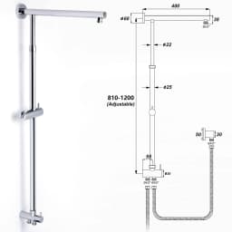 **Sydney Stock** KYLINS Square 10" Rain Shower Head Rose 3 Mode Handheld 2 In 1 Sliding Rail Slider Wall Arm Set WELS WaterMark