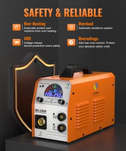MIG Welder HITBOX MIG250DP Multi-process Gas MIG Flux MIG Stick Lift TIG 220V-240V IGBT Inverter Aluminum Welding Machine
