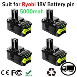 P108 5.0Ah 1/2/4Pack 18V One+ Lithium-on Battery Replace for Ryobi P102 P103 P104 P105 P107 P109 P122 Power Tools Battery pin