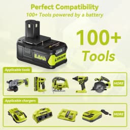P108 5.0Ah 1/2/4Pack 18V One+ Lithium-on Battery Replace for Ryobi P102 P103 P104 P105 P107 P109 P122 Power Tools Battery pin
