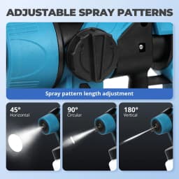 Jemi Tool Cordless Spray Paint Gun, 1000ml Large Capacity HVLP Spray Paint Gun, with 3 Adjustable Spraying Modes and Flow Rate, Equipped with 3 Adjustable Spray Nozzles for Varying Spray Widths, Suitable for Ceiling, Fence, Wall and Furniture Painting.
