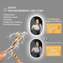 60x90cm Oval LED Bluetooth Bathroom Mirror Antifog Dimmable Lighted Makeup Mirrors for Bathroom Wall