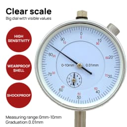 0-10mm Dial Indicator Gauge With Magnetic Base 60KG Pull 22 Indicator Point Set