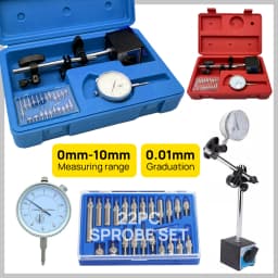 0-10mm Dial Indicator Gauge With Magnetic Base 60KG Pull 22 Indicator Point Set