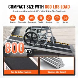 PORIYA Multi Size Aluminium Ramp Anti Slip Folding Loading Threshold Portable Access