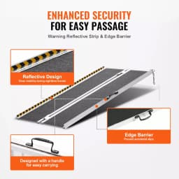 PORIYA Multi Size Aluminium Ramp Anti Slip Folding Loading Threshold Portable Access