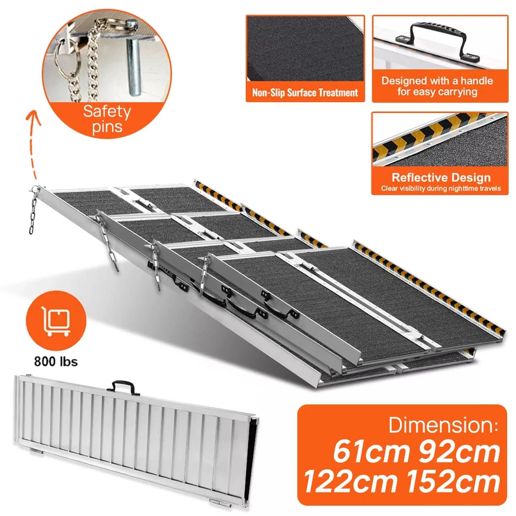 PORIYA Multi Size Aluminium Ramp Anti Slip Folding Loading Threshold Portable Access