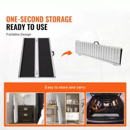 PORIYA Multi Size Aluminium Ramp Anti Slip Folding Loading Threshold Portable Access