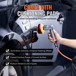 SucceBuy Mini Air Sander Orbital Pneumatic 1"/2"/3" Grinding Machine Set for Car Polishing High Speed Air Powered Polisher Tool